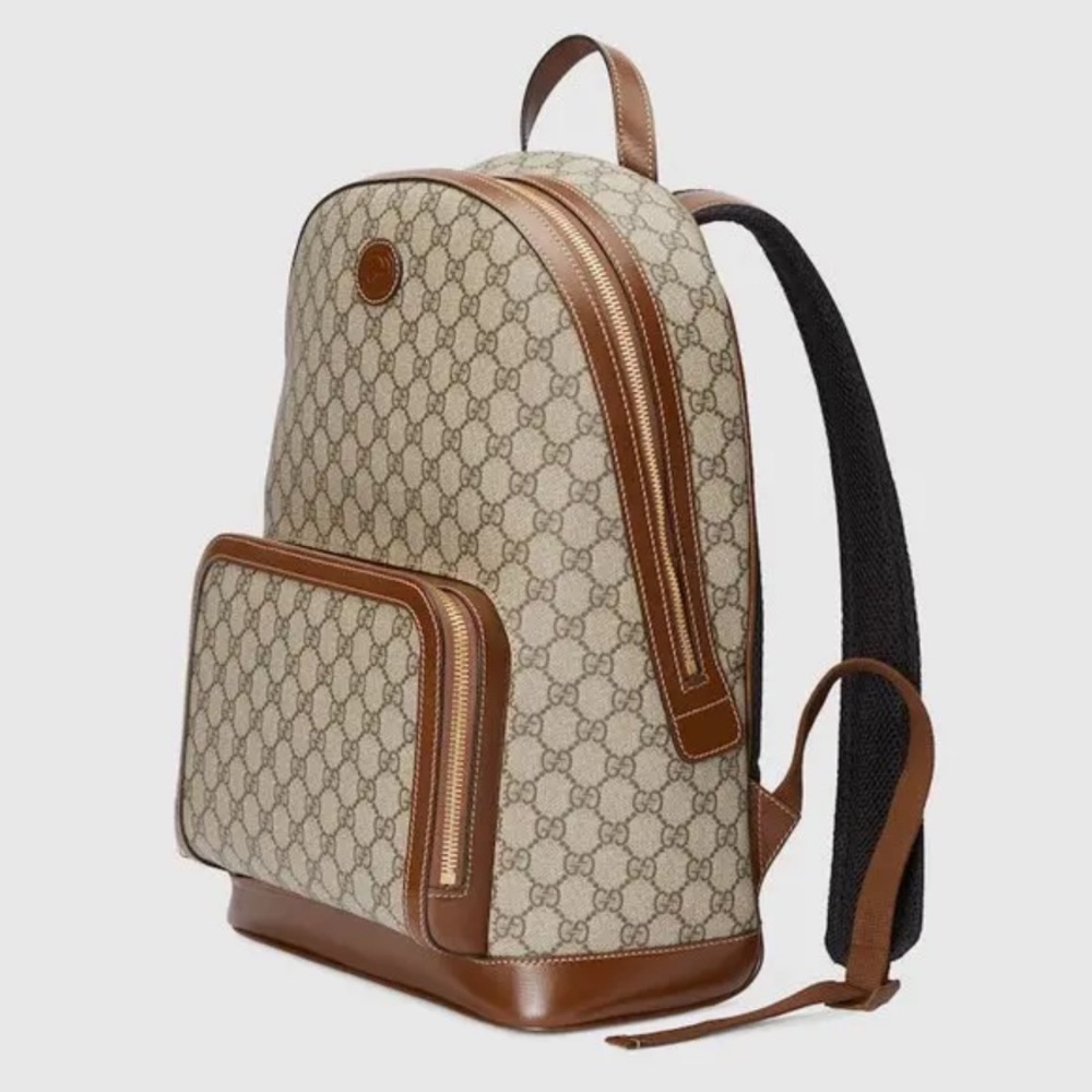 Gucci Beige and Brown Monogram Backpack - Picture 11 of 12